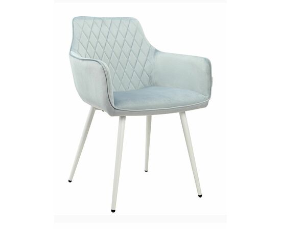 Стул CATALINA велюр пыльно-голубой, каркас белый | Интернет магазин мебели и декора LifeDekor