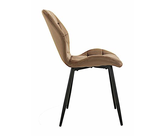 Стул LOLA велюр капучино, каркас черный, изображение 4 | Интернет магазин мебели и декора LifeDekor