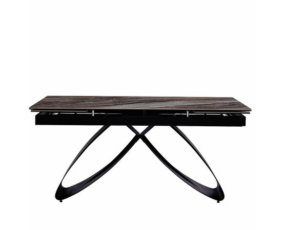 Стол керамический KENIA Porsche grey 160-240/90*76, каркас черный, изображение 3 | Интернет магазин мебели и декора LifeDekor