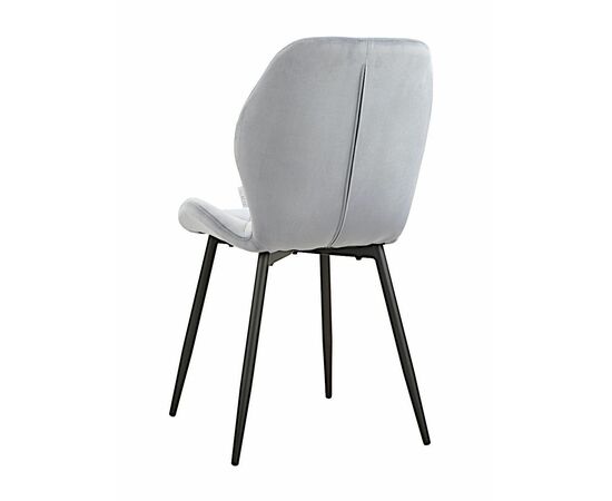 Стул BATT велюр серо-голубой, каркас черный, изображение 5 | Интернет магазин мебели и декора LifeDekor