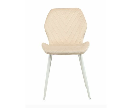 Стул ABEL велюр бежевый, каркас белый, изображение 7 | Интернет магазин мебели и декора LifeDekor