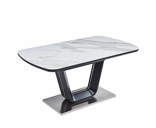Стол керамический ATHENA 160-200/90*76, каркас черный | Интернет магазин мебели и декора LifeDekor