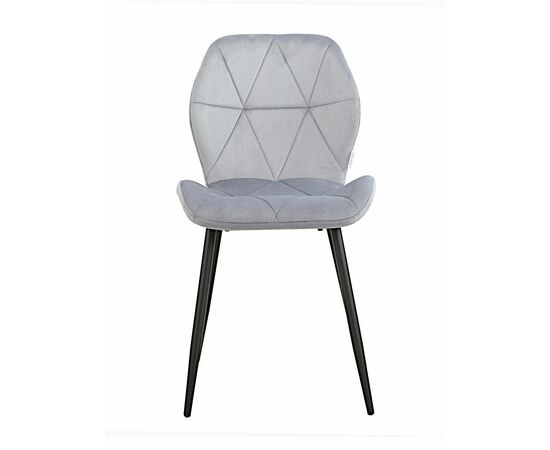 Стул BATT велюр серо-голубой, каркас черный, изображение 3 | Интернет магазин мебели и декора LifeDekor