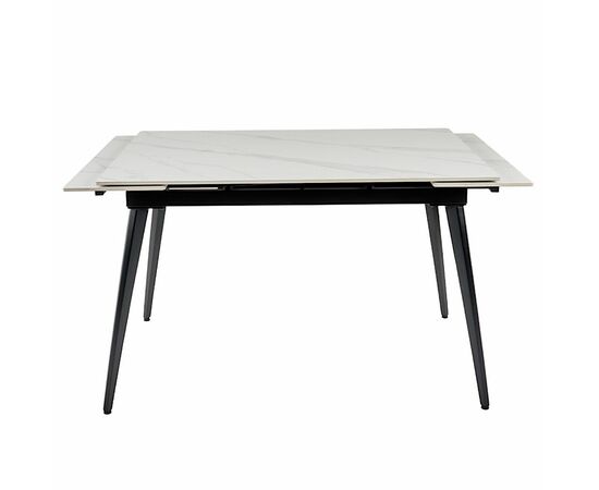 Стол керамический DENVER  WHITE MARBLE MATT 120, каркас черный, изображение 4 | Интернет магазин мебели и декора LifeDekor