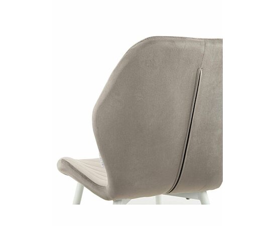 Стул ABEL велюр серый, каркас белый, изображение 4 | Интернет магазин мебели и декора LifeDekor