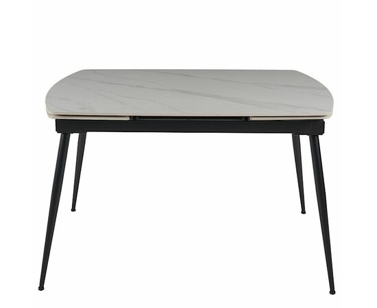 Стол керамический TEXAS  WHITE MARBLE MATT 120, каркас черный, изображение 3 | Интернет магазин мебели и декора LifeDekor