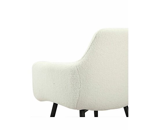 Стул STELLA букле белый, каркас черный, изображение 6 | Интернет магазин мебели и декора LifeDekor