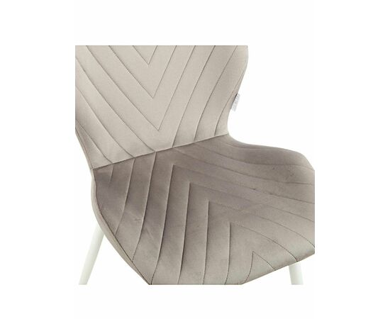 Стул ABEL велюр серый, каркас белый, изображение 8 | Интернет магазин мебели и декора LifeDekor