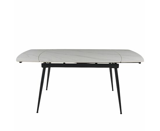 Стол керамический TEXAS  WHITE MARBLE MATT 120, каркас черный, изображение 7 | Интернет магазин мебели и декора LifeDekor