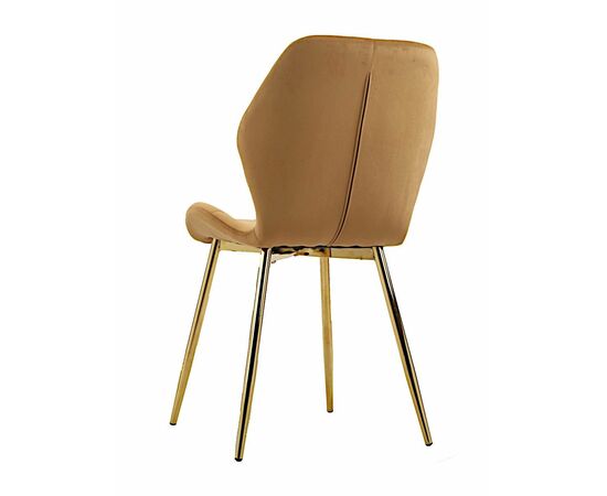 Стул LOLA велюр кэмел, каркас золото, изображение 5 | Интернет магазин мебели и декора LifeDekor
