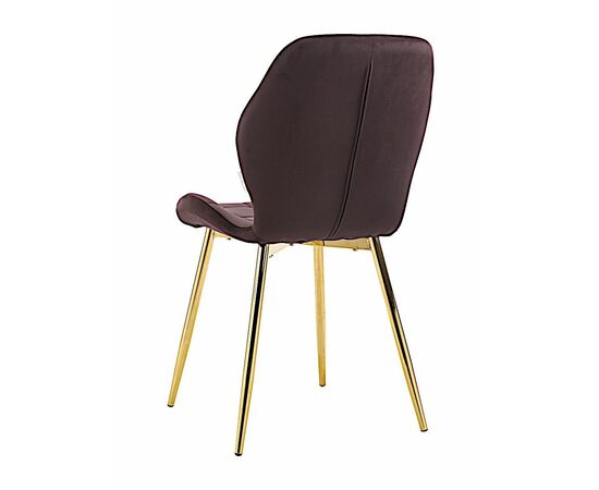 Стул LOLA велюр баклажан, каркас золото, изображение 5 | Интернет магазин мебели и декора LifeDekor
