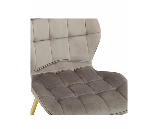 Стул LOLA велюр серый, каркас золото, изображение 2 | Интернет магазин мебели и декора LifeDekor