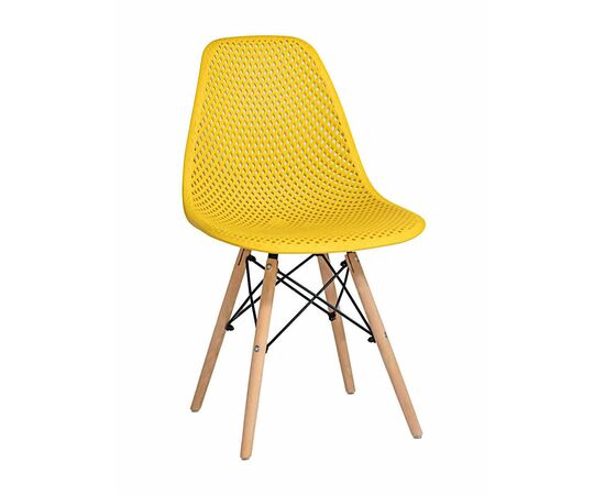 Стул пластиковый Eames DSW GRID желтый | Интернет магазин мебели и декора LifeDekor
