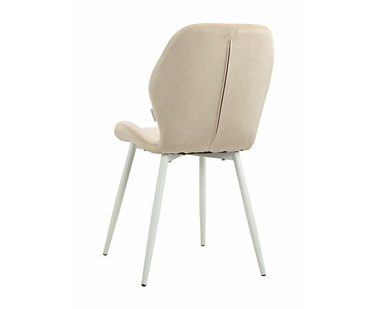 Стул LOLA велюр бежевый, каркас белый, изображение 5 | Интернет магазин мебели и декора LifeDekor