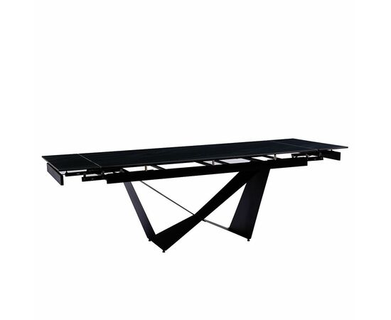 Стол керамический MIRAGE AustriIia sand black 180-240/90*76, каркас черный | Интернет магазин мебели и декора LifeDekor