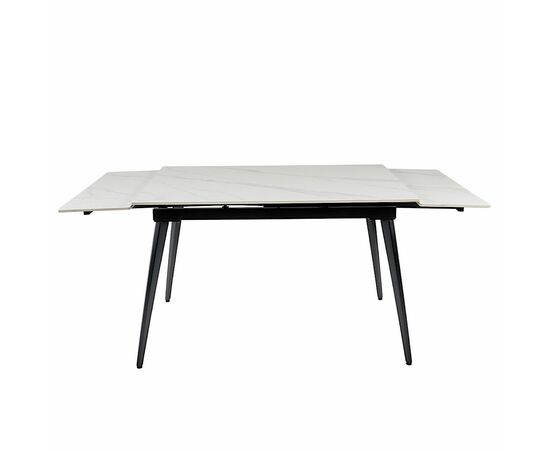 Стол керамический DENVER  WHITE MARBLE MATT 120, каркас черный, изображение 6 | Интернет магазин мебели и декора LifeDekor