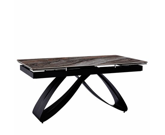 Стол керамический KENIA Porsche grey 160-240/90*76, каркас черный, изображение 2 | Интернет магазин мебели и декора LifeDekor