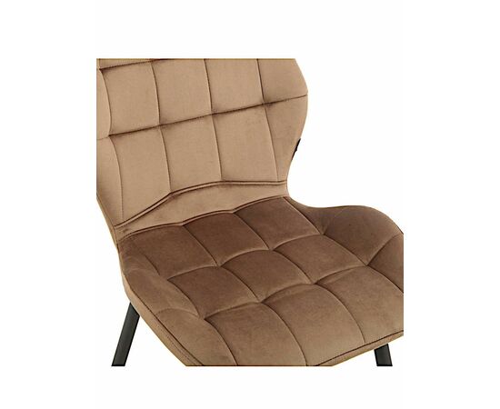 Стул LOLA велюр капучино, каркас черный, изображение 2 | Интернет магазин мебели и декора LifeDekor