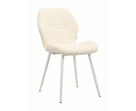 Стул BATT букле бежевый, каркас белый | Интернет магазин мебели и декора LifeDekor