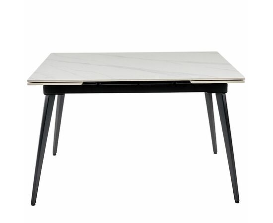 Стол керамический DENVER  WHITE MARBLE MATT 120, каркас черный, изображение 3 | Интернет магазин мебели и декора LifeDekor