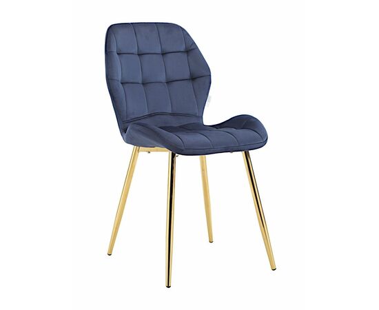Стул LOLA велюр темно-синий, каркас золото | Интернет магазин мебели и декора LifeDekor