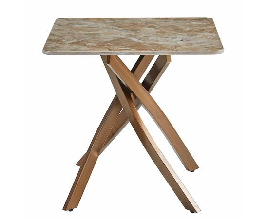 Кофейный столик SENAFE керамика 55*55*55, каркас бронза, изображение 3 | Интернет магазин мебели и декора LifeDekor