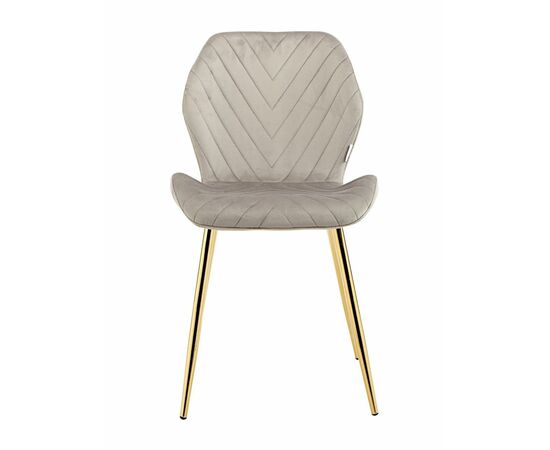 Стул ABEL велюр серый, каркас золото, изображение 3 | Интернет магазин мебели и декора LifeDekor