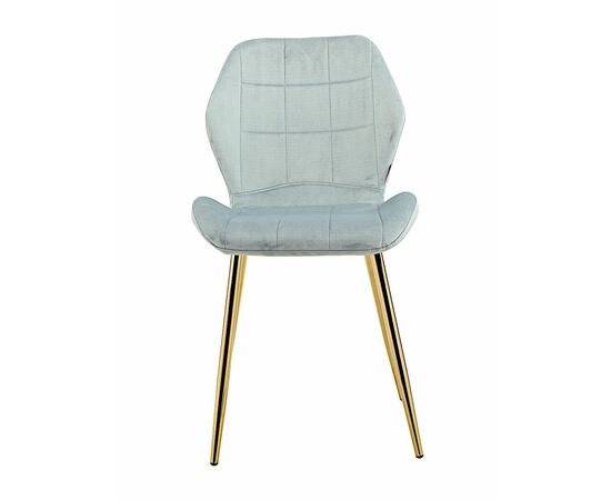 Стул SALLY велюр пыльно-голубой, каркас золото, изображение 3 | Интернет магазин мебели и декора LifeDekor