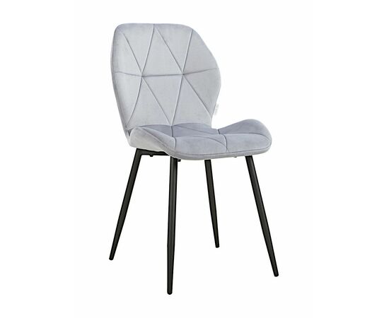 Стул BATT велюр серо-голубой, каркас черный | Интернет магазин мебели и декора LifeDekor