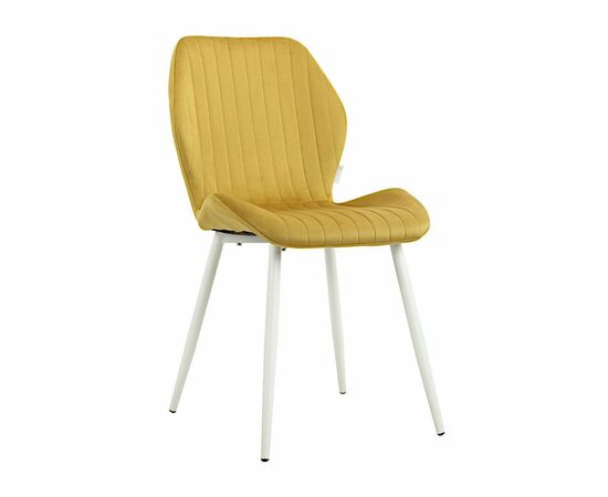 Стул MOLLY велюр горчичный, каркас белый | Интернет магазин мебели и декора LifeDekor
