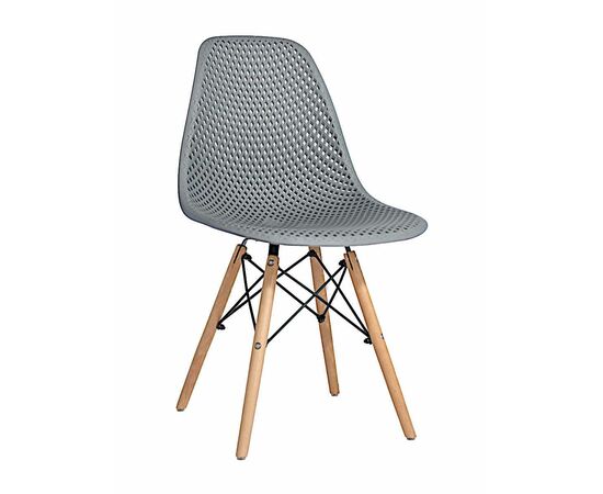 Стул пластиковый Eames DSW GRID серый | Интернет магазин мебели и декора LifeDekor