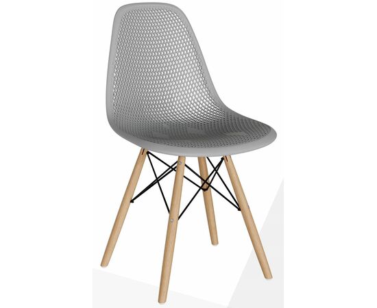 Стул пластиковый Eames DSW GRID серый, изображение 2 | Интернет магазин мебели и декора LifeDekor