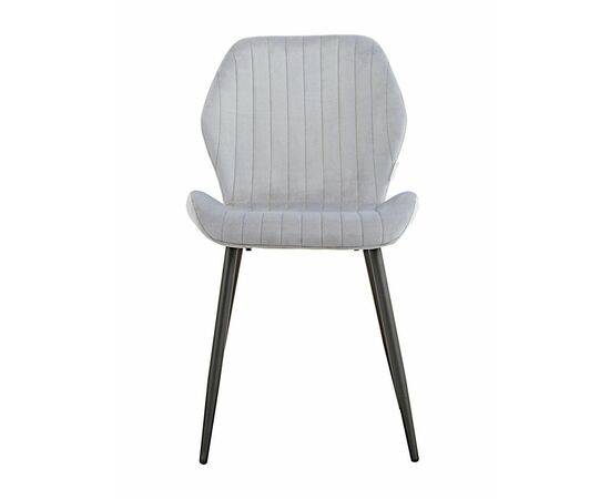 Стул MOLLY велюр серо-голубой, каркас черный, изображение 3 | Интернет магазин мебели и декора LifeDekor