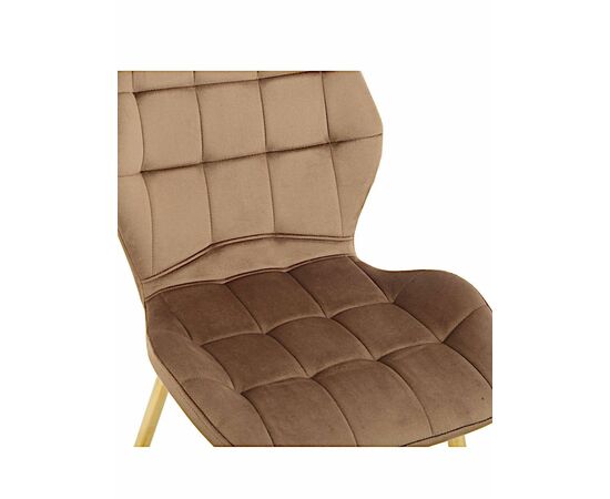 Стул LOLA велюр капучино, каркас золото, изображение 2 | Интернет магазин мебели и декора LifeDekor
