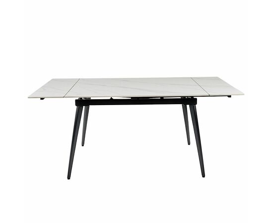 Стол керамический DENVER  WHITE MARBLE MATT 120, каркас черный, изображение 7 | Интернет магазин мебели и декора LifeDekor