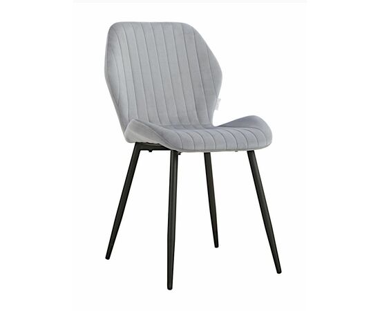 Стул MOLLY велюр серо-голубой, каркас черный | Интернет магазин мебели и декора LifeDekor