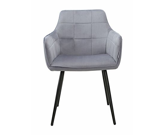 Стул STELLA велюр серо-голубой, каркас черный, изображение 3 | Интернет магазин мебели и декора LifeDekor