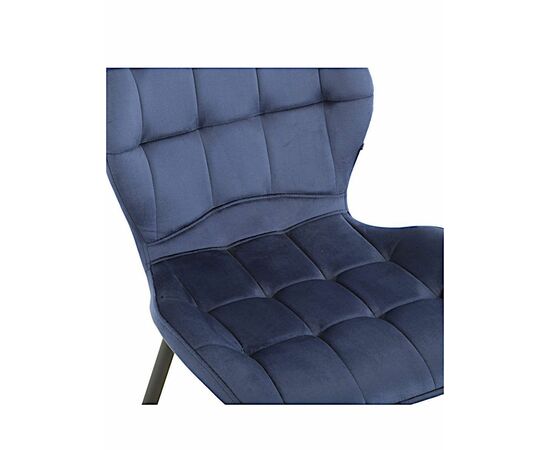 Стул LOLA велюр темно-синий, каркас черный, изображение 2 | Интернет магазин мебели и декора LifeDekor