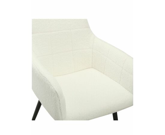 Стул STELLA букле белый, каркас черный, изображение 2 | Интернет магазин мебели и декора LifeDekor