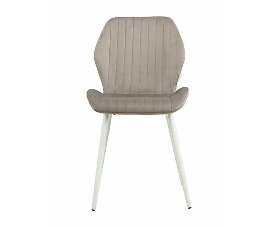 Стул MOLLY велюр серый, каркас белый, изображение 3 | Интернет магазин мебели и декора LifeDekor