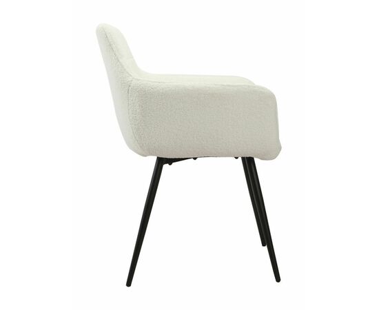 Стул STELLA букле белый, каркас черный, изображение 4 | Интернет магазин мебели и декора LifeDekor