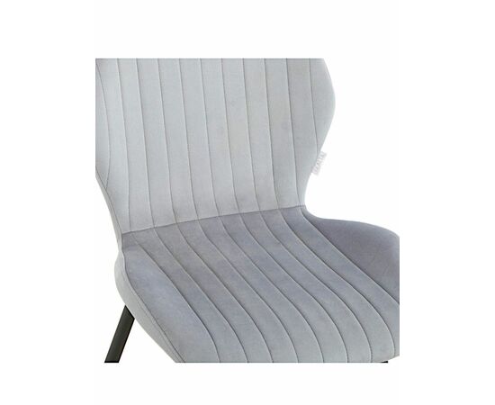 Стул MOLLY велюр серо-голубой, каркас черный, изображение 2 | Интернет магазин мебели и декора LifeDekor