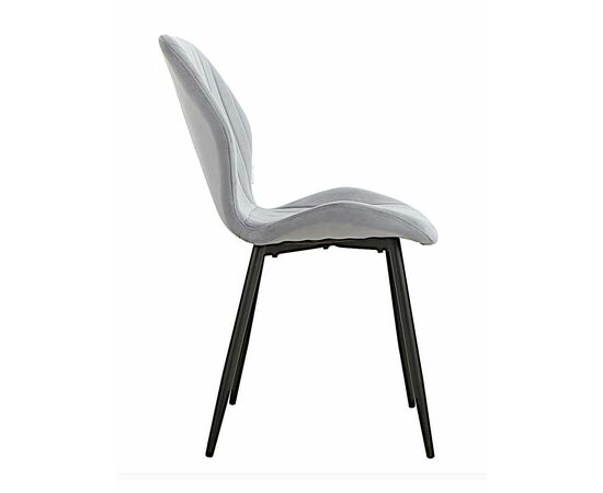 Стул MOLLY велюр серо-голубой, каркас черный, изображение 4 | Интернет магазин мебели и декора LifeDekor