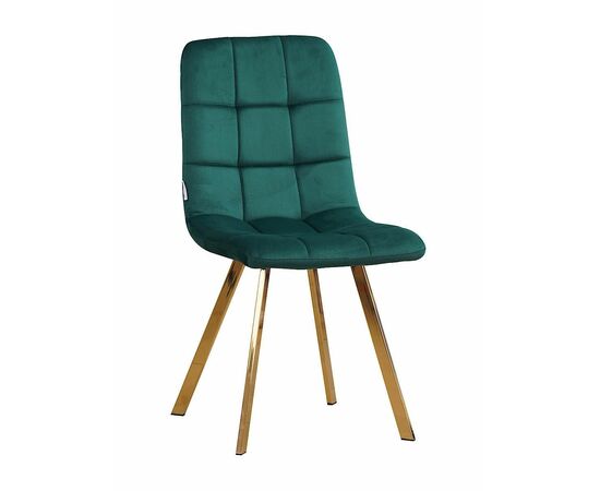 Стул LUCAS велюр изумруд, каркас квадрат золото | Интернет магазин мебели и декора LifeDekor