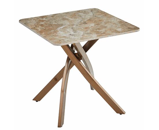 Кофейный столик SENAFE керамика 55*55*55, каркас бронза | Интернет магазин мебели и декора LifeDekor