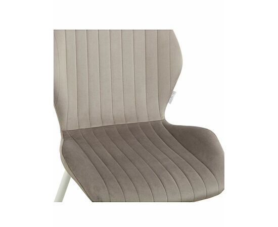 Стул MOLLY велюр серый, каркас белый, изображение 2 | Интернет магазин мебели и декора LifeDekor