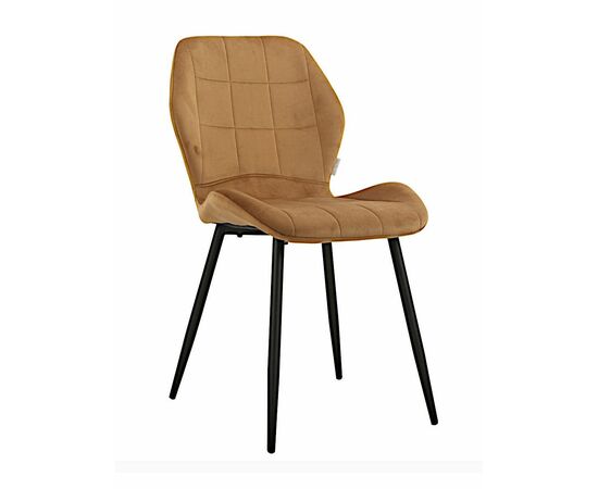 Стул SALLY велюр коричневый, каркас черный | Интернет магазин мебели и декора LifeDekor