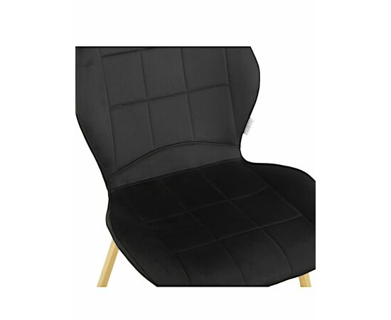 Стул SALLY велюр черный, каркас золото, изображение 2 | Интернет магазин мебели и декора LifeDekor