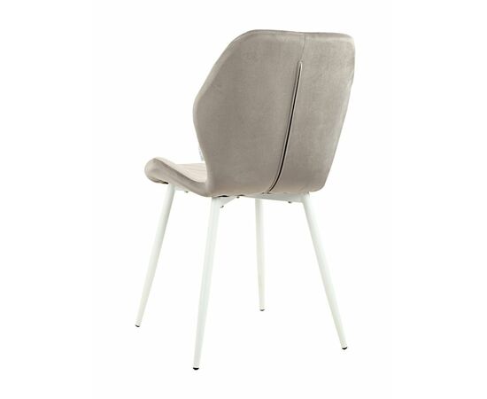Стул ABEL велюр серый, каркас белый, изображение 5 | Интернет магазин мебели и декора LifeDekor