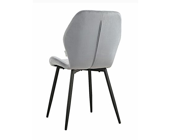 Стул MOLLY велюр серо-голубой, каркас черный, изображение 5 | Интернет магазин мебели и декора LifeDekor